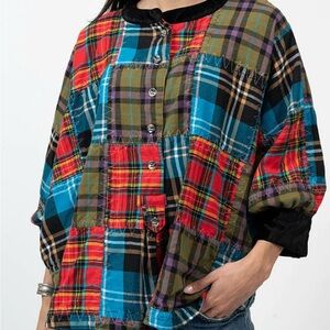 Ivy Jane Flannel Patchwork Pincho new w/out tags M/L